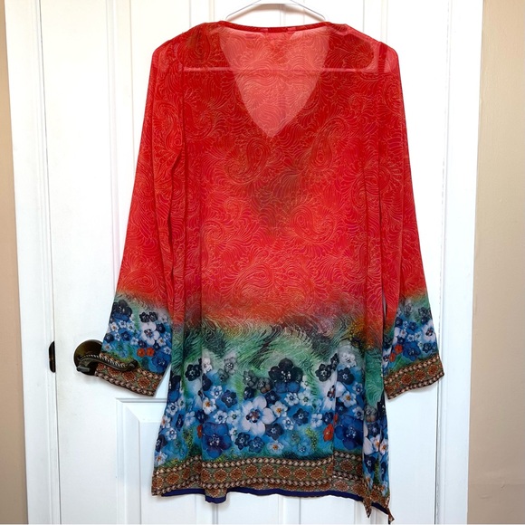 Lucky & Coco Women’s Lightweight Beaded Tunic Top - Picture 2 of 6